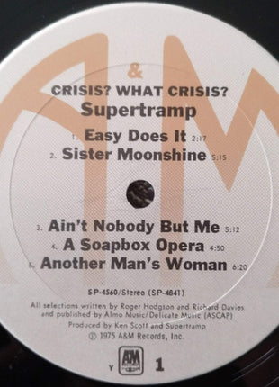 Supertramp : Crisis? What Crisis? (LP, Album, RE, Y)