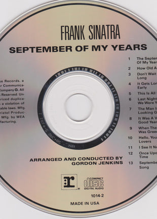 Frank Sinatra : September Of My Years (CD, Album, RE)