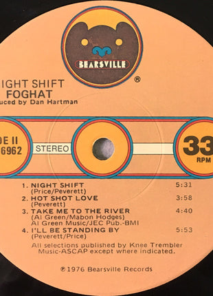 Foghat : Night Shift (LP, Album, Jac)
