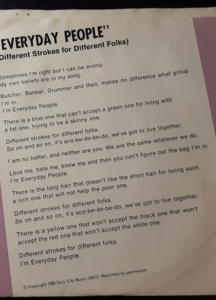 Sly & The Family Stone : Everyday People (7", Single, Styrene, Pit)