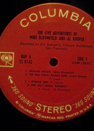 Mike Bloomfield And Al Kooper : The Live Adventures Of Mike Bloomfield And Al Kooper (2xLP, Album, Pit)