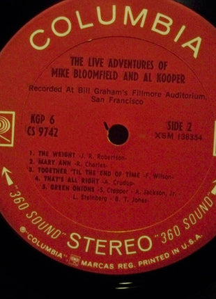 Mike Bloomfield And Al Kooper : The Live Adventures Of Mike Bloomfield And Al Kooper (2xLP, Album, Pit)