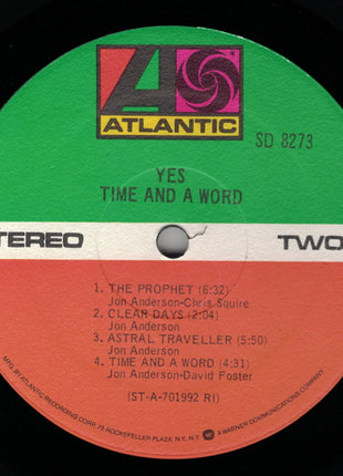 Yes : Time And A Word (LP, Album, RP, RI )