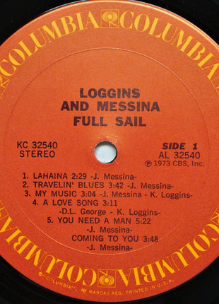 Loggins And Messina : Full Sail (LP, Album, Pit)