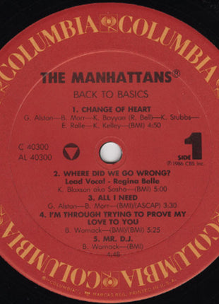 Manhattans : Back To Basics (LP, Album, Pit)