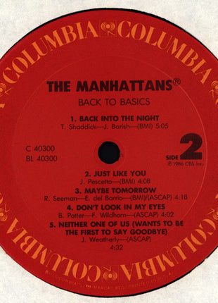 Manhattans : Back To Basics (LP, Album, Pit)