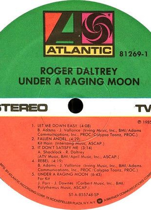 Roger Daltrey : Under A Raging Moon (LP, Album, SP )