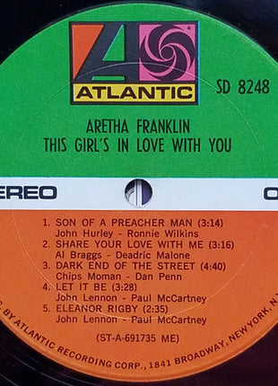 Aretha Franklin : This Girl's In Love With You (LP, Album, ME,)