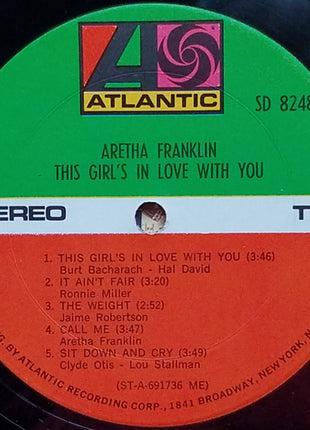 Aretha Franklin : This Girl's In Love With You (LP, Album, ME,)