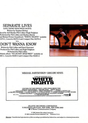 Phil Collins And Marilyn Martin : Separate Lives (Love Theme From White Nights) (7", Spe)