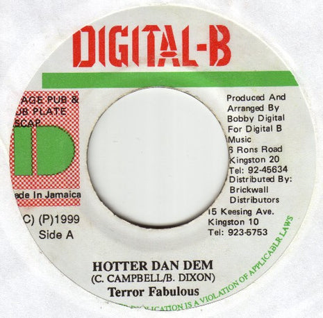 Terror Fabulous : Hotter Dan Dem (7")