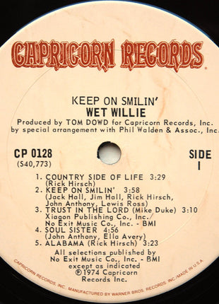 Wet Willie : Keep On Smilin' (LP, Album, San)
