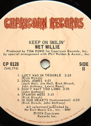 Wet Willie : Keep On Smilin' (LP, Album, San)