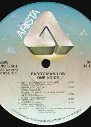 Barry Manilow : One Voice (LP, Album, Hub)