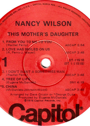 Nancy Wilson : This Mother's Daughter (LP, Album, Win)