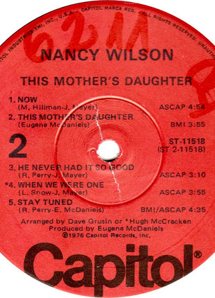 Nancy Wilson : This Mother's Daughter (LP, Album, Win)