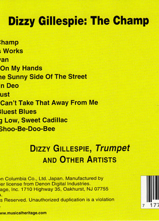 Dizzy Gillespie : The Champ (CD, Comp, RE, RM)