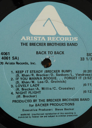 The Brecker Brothers : Back To Back (LP, Album)