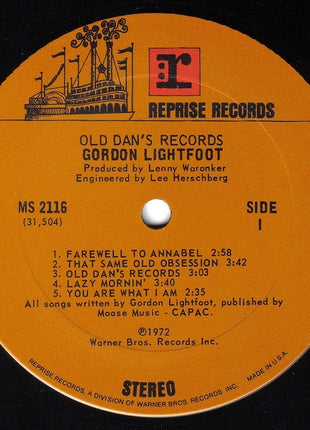 Gordon Lightfoot : Old Dan's Records (LP, Album, Ter)