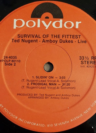 Ted Nugent And The Amboy Dukes : Survival Of The Fittest • Live (LP, Album, RE, Kee)