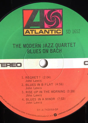 The Modern Jazz Quartet : Blues On Bach (LP, Album, RE, SP )