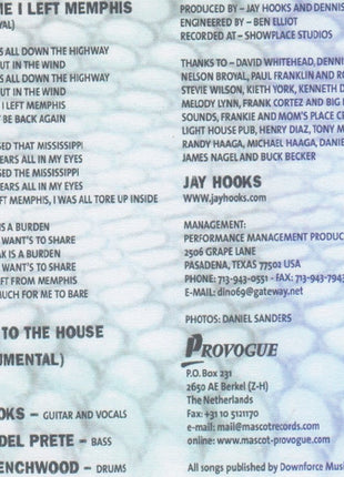 Jay Hooks : Jay Hooks (CD, Album, Promo)