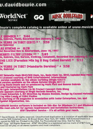 David Bowie : Earthling In The City (CD, Enh, Promo)