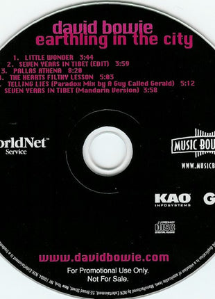 David Bowie : Earthling In The City (CD, Enh, Promo)