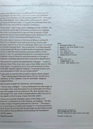 Lenny Bruce : The Midnight Concert (LP, Album, Club, RE, All)