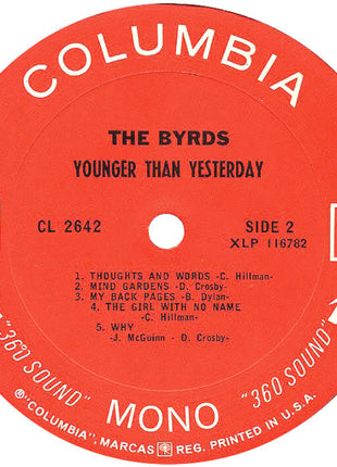 The Byrds : Younger Than Yesterday (LP, Album, Mono, Pit)