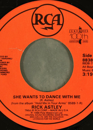 Rick Astley : She Wants To Dance With Me (7", Single, Spe)