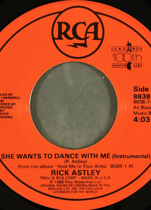 Rick Astley : She Wants To Dance With Me (7", Single, Spe)