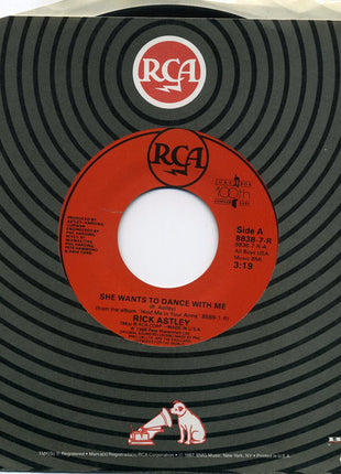 Rick Astley : She Wants To Dance With Me (7", Single, Spe)