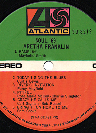 Aretha Franklin : Soul '69 (LP, Album, Pre)