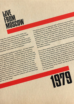 Elton John With Ray Cooper : Live From Moscow (2xLP, Album, RSD, Ltd, Cle)