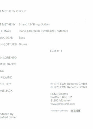 Pat Metheny Group : Pat Metheny Group (CD, Album, RE)