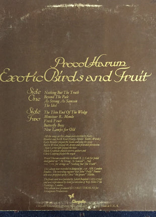 Procol Harum : Exotic Birds And Fruit (LP, Album, RP)