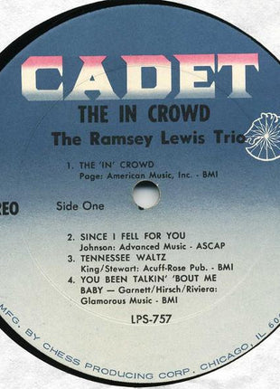 The Ramsey Lewis Trio : The In Crowd (LP, Album, RE, Ter)