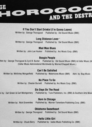George Thorogood & The Destroyers : Boogie People (CD, Album)
