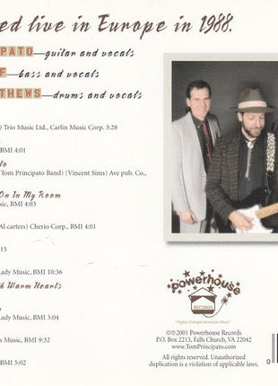 Tom Principato Band : Live In Europe 1988 (CD, Album)