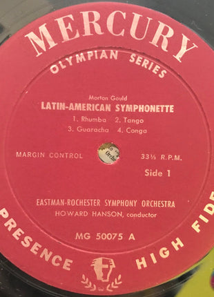 Morton Gould, Samuel Barber, Eastman-Rochester Orchestra, Howard Hanson : Latin American Symphonette / School For Scandal, Adagio, Essay (LP, Album, Mono)