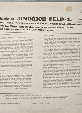 Jindřich Feld : The Music Of Jindřich Feld, Volume 1 (LP, Album)