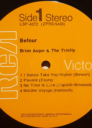 Brian Auger & The Trinity : Befour (LP, Album, Roc)