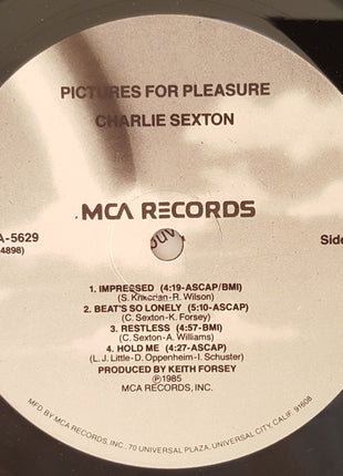 Charlie Sexton : Pictures For Pleasure (LP, Album, Glo)