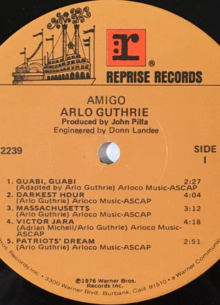 Arlo Guthrie : Amigo (LP, Album, Jac)