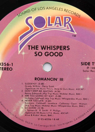 The Whispers : So Good (LP, Album, AR )