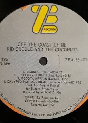 Kid Creole & The Coconuts* : Off The Coast Of Me (LP, Album)