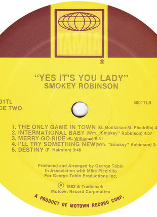 Smokey Robinson : Yes It's You Lady (LP, Album)