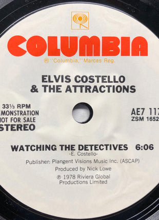 Elvis Costello & The Attractions : Accidents Will Happen / Alison (7", Promo, Styrene, Pit)