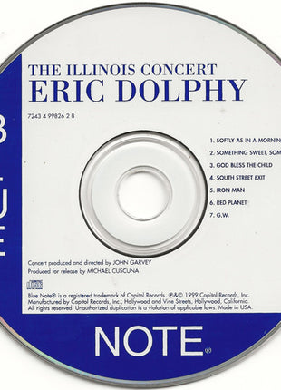 Eric Dolphy : The Illinois Concert (CD, Album, RM)